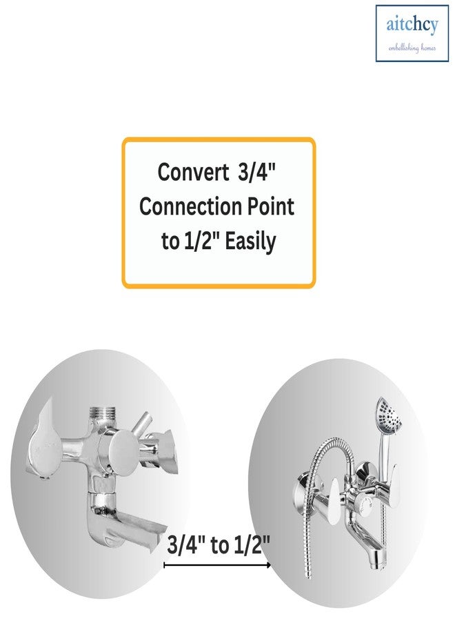 Aitchcy Brass Converter Nipple | 3/4 Inch Female to 1/2 Inch Male Thread Adapter Nipple for Connecting Hand Shower to Wall Mixer | Adapter for Plumbing Applications (1pc) - Image 5